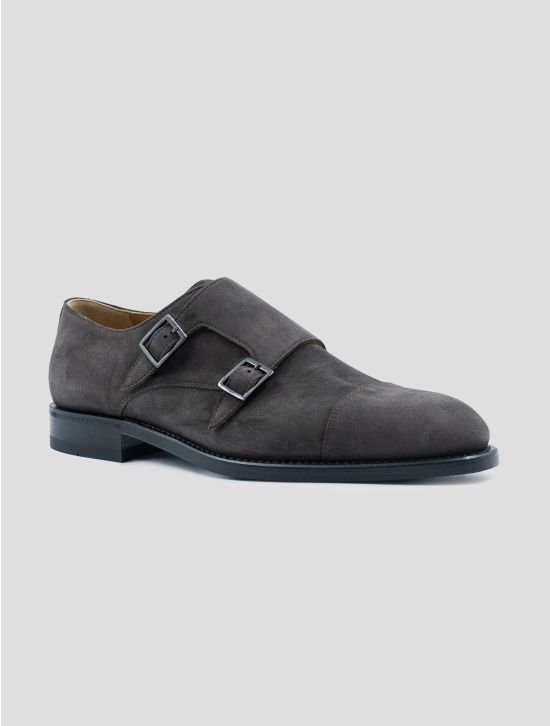 Kiton Gray Leather Suede Dress Shoes 2