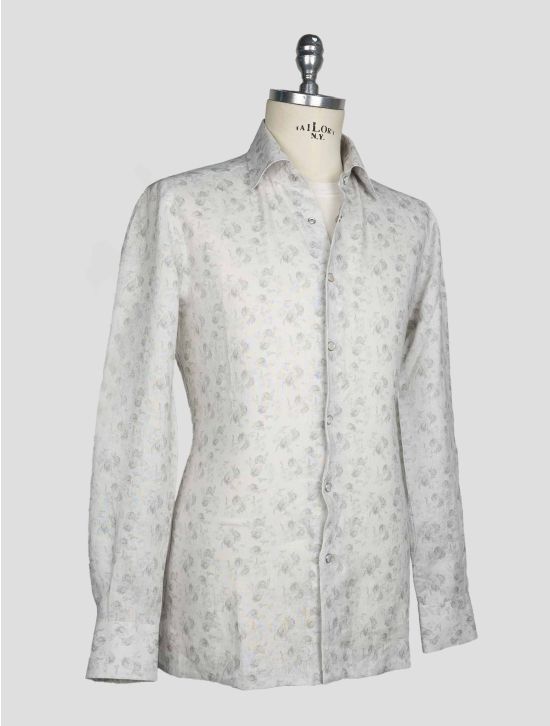 Kiton Gray Linen Shirt 2