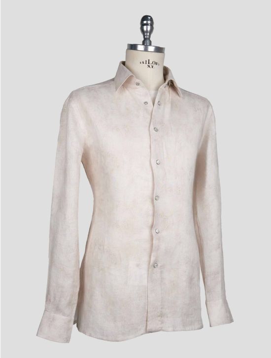 Kiton Beige Linen Shirt 2