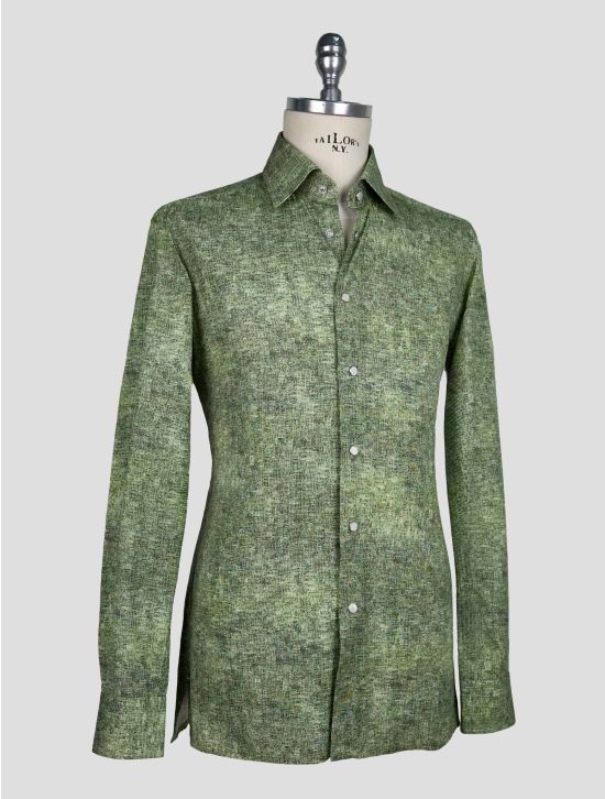 Kiton Green Cotton Shirt 2