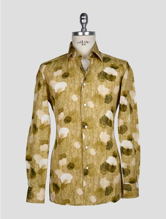 Kiton Green Cotton Shirt 1