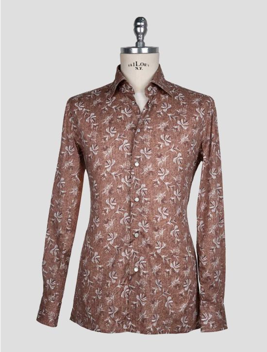 Kiton Brown Cotton Ea Shirt 1