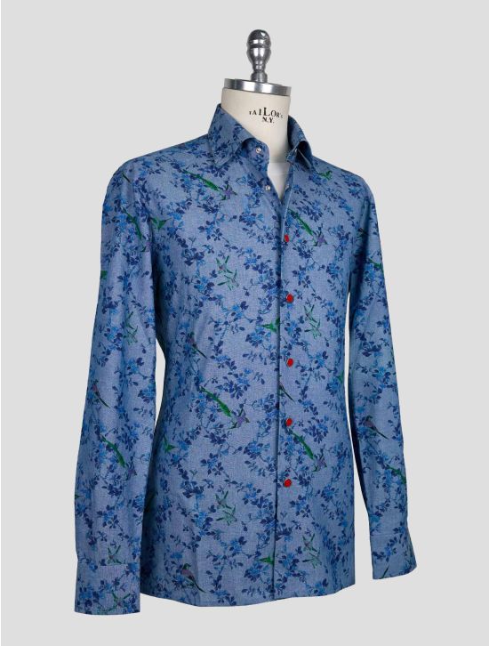 Kiton Blue Cotton Shirt 2