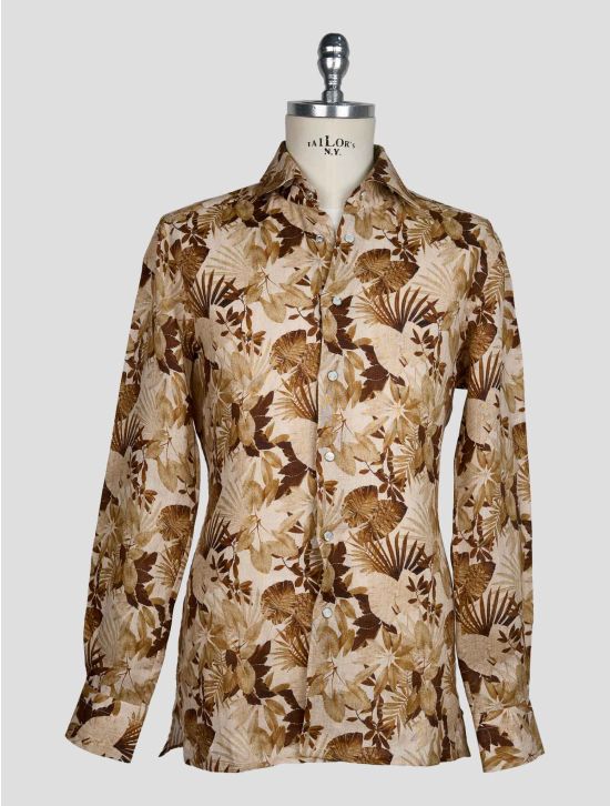 Kiton Beige Linen Shirt 1