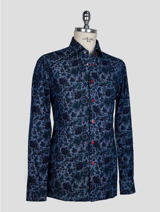 Kiton Blue Green Cotton Shirt 2
