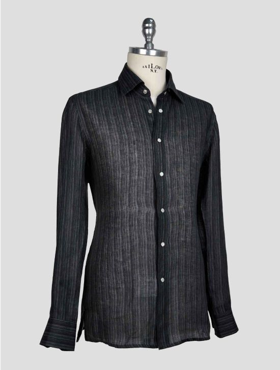 KITON GRAY LINEN SHIRT 2