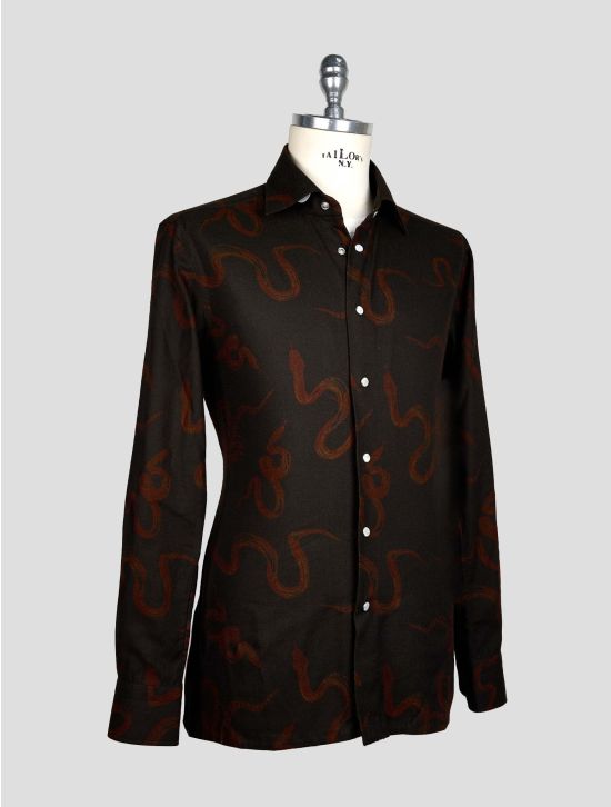 KITON BROWN COTTON SHIRT 2