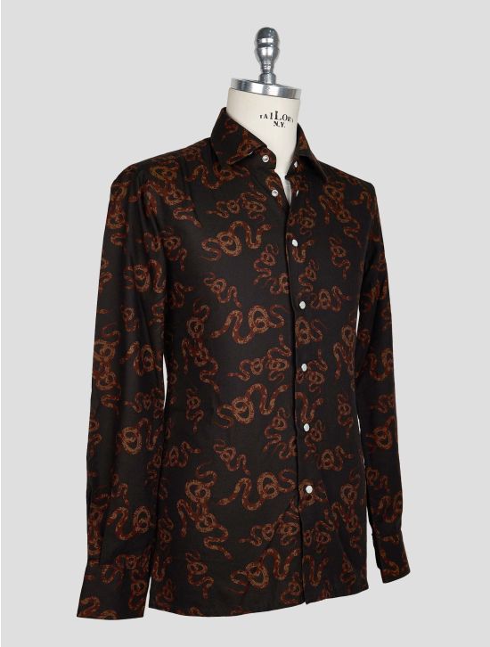 KITON BROWN COTTON SHIRT 2