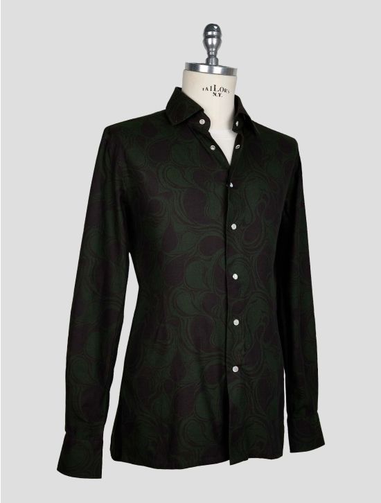 KITON GREEN BLUE COTTON SHIRT 2