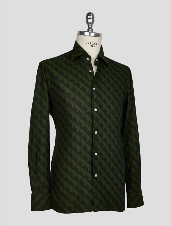 Kiton Green Light Green  Cotton Shirt 2