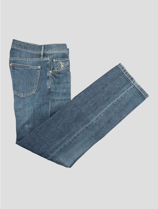 Stefano Ricci Blue Cotton Linen Jeans 1