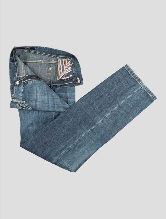 Stefano Ricci Blue Cotton Linen Jeans 2