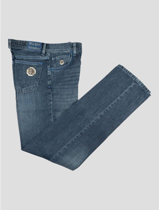 Stefano Ricci  Blue Cotton Linen Jeans 1