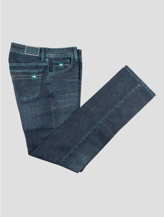 Stefano Ricci Blue Cotton Linen Jeans 1