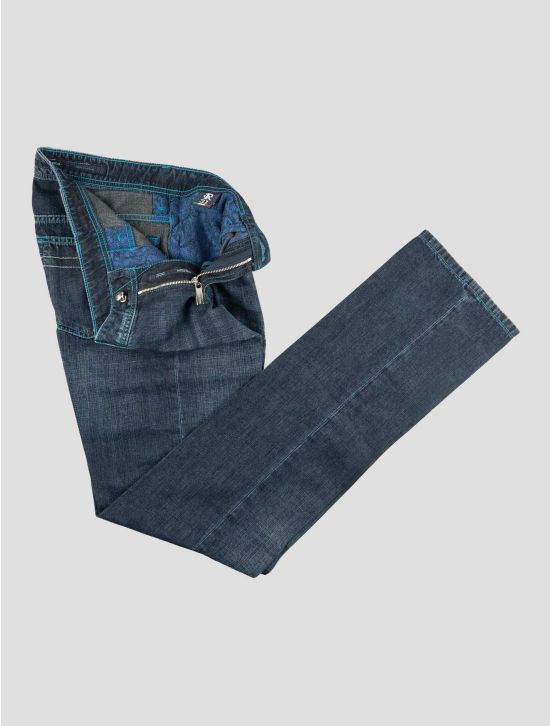 Stefano Ricci Blue Cotton Linen Jeans 2