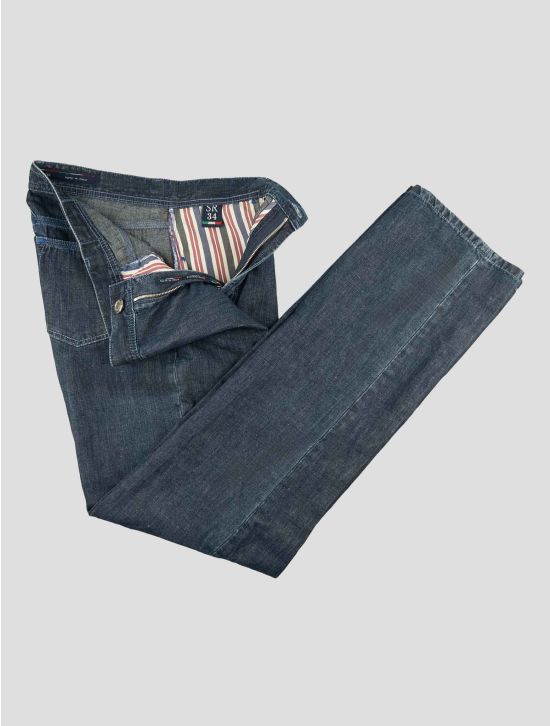 Stefano Ricci Blue Cotton Linen Jeans 2