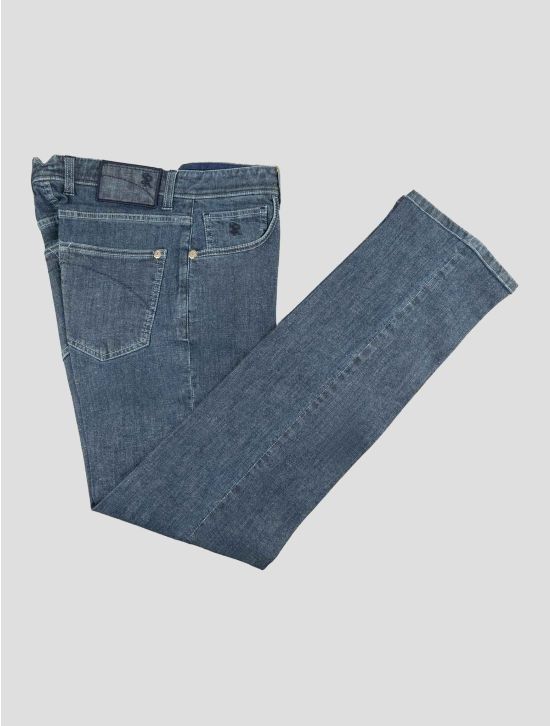 Stefano Ricci Blue Cotton Linen Ea Jeans 1