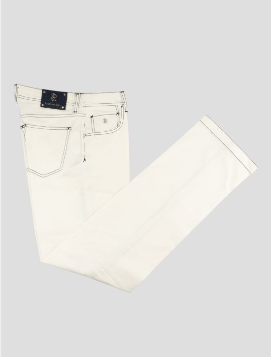 Stefano Ricci White Cotton Ea Leather Ray Jeans 1
