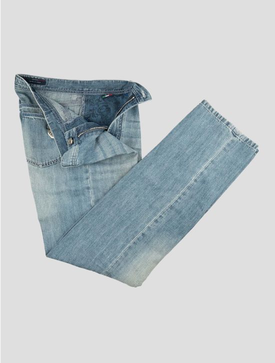 Stefano Ricci Light Blue Cotton Linen Jeans 2