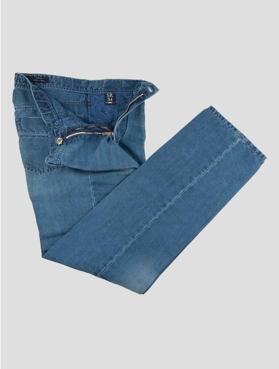 Stefano Ricci Blue Cotton Linen Jeans 2
