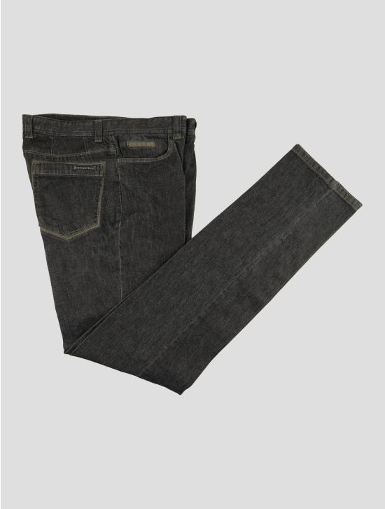 Stefano Ricci Black Cotton Cashmere Ea Jeans 1