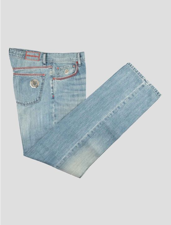 Stefano Ricci Blue Cotton Linen Jeans 1