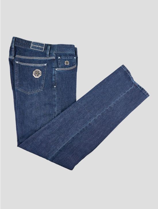 Stefano Ricci Blue Cotton Linen Jeans 1