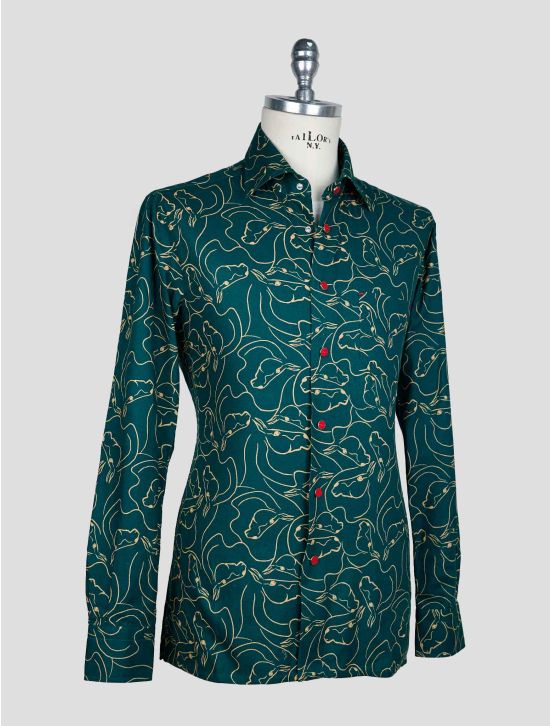 Kiton Green Beige Cotton Shirt 2
