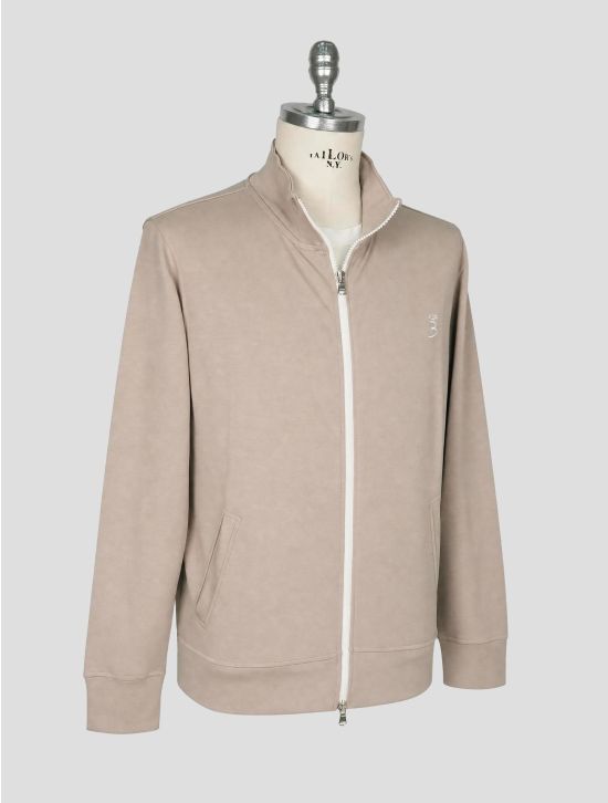 Barba Napoli Taupe Cotton Pa Sweater Full Zip 2