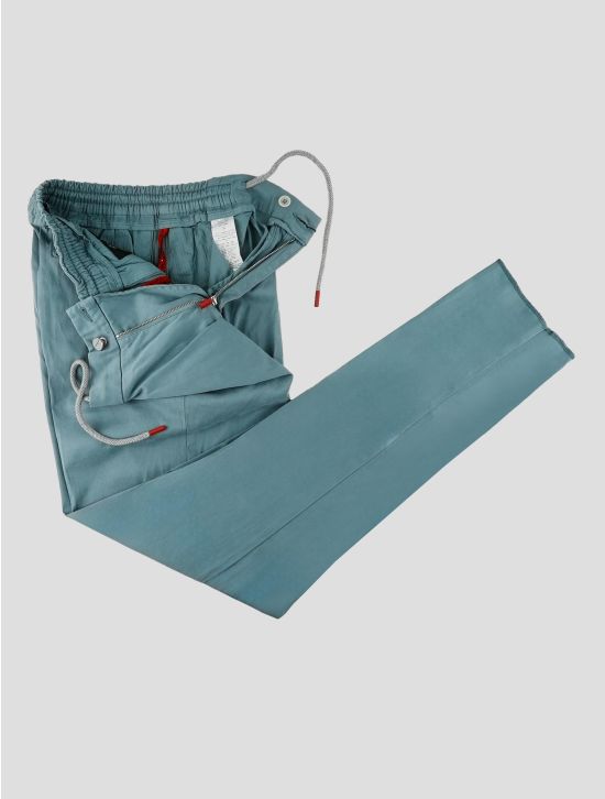 Kiton Light Blue Lycra Cotton Ea Pants 2