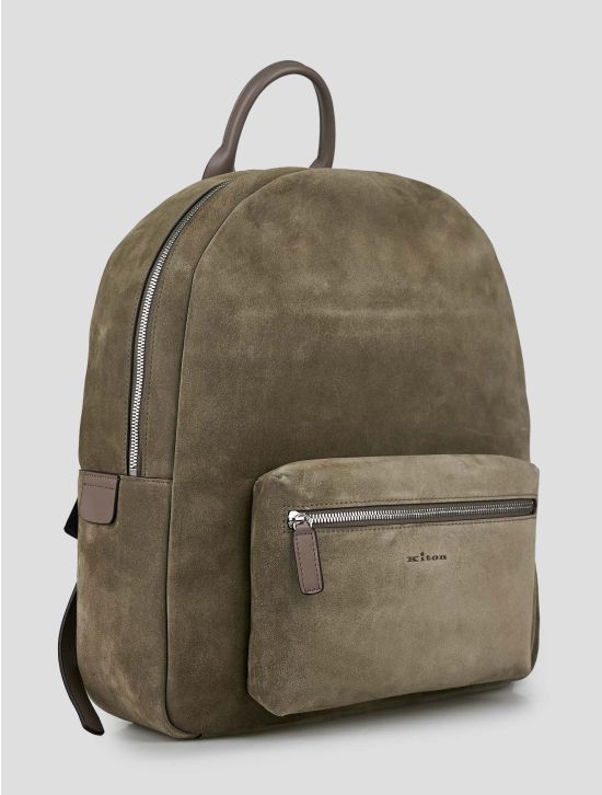Kiton Beige Leather Suede Backpack 2
