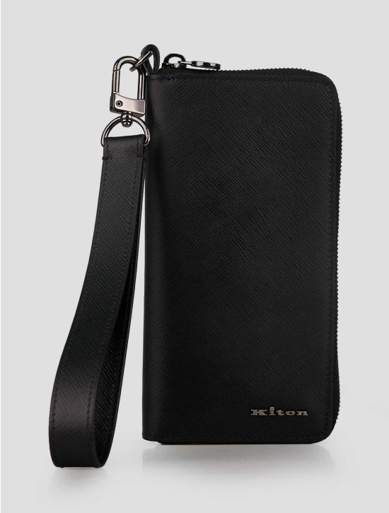 Kiton Black Leather Document Holder 1