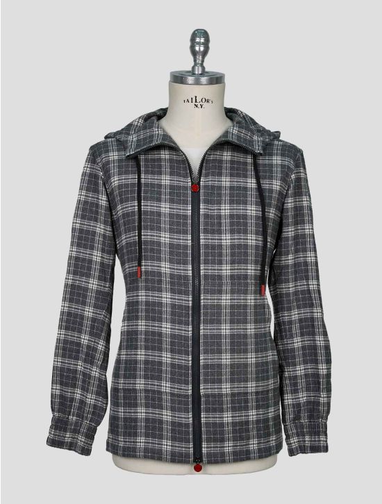 Kiton Gray White Cotton Shirt Umbi 2