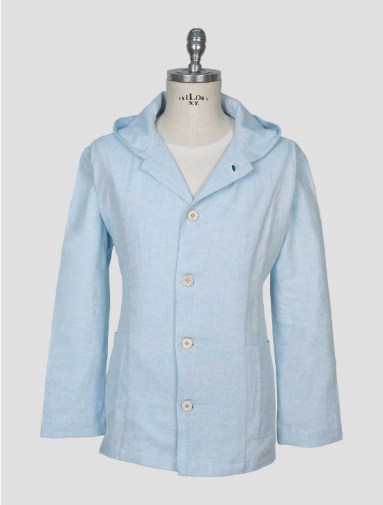 Kiton Light Blue Cotton Linen Hemp Overshirt Luca 1