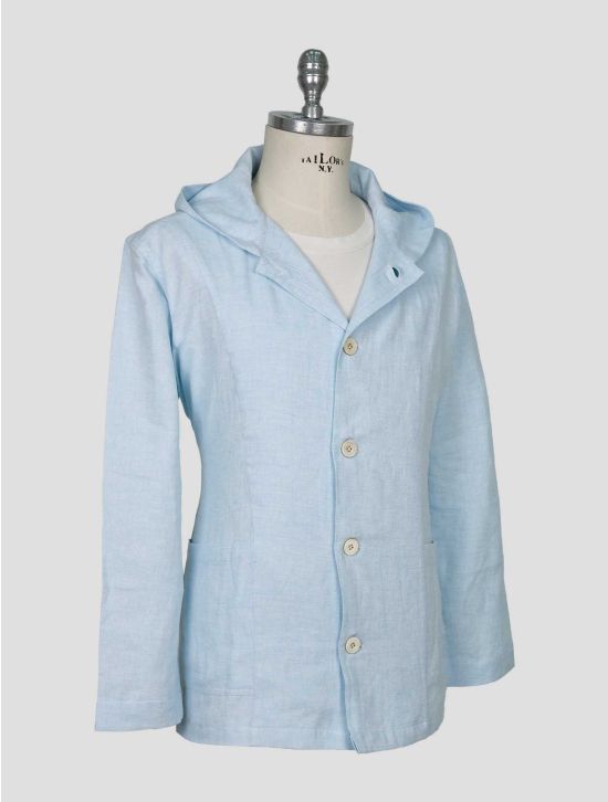 Kiton Light Blue Cotton Linen Hemp Overshirt Luca 2