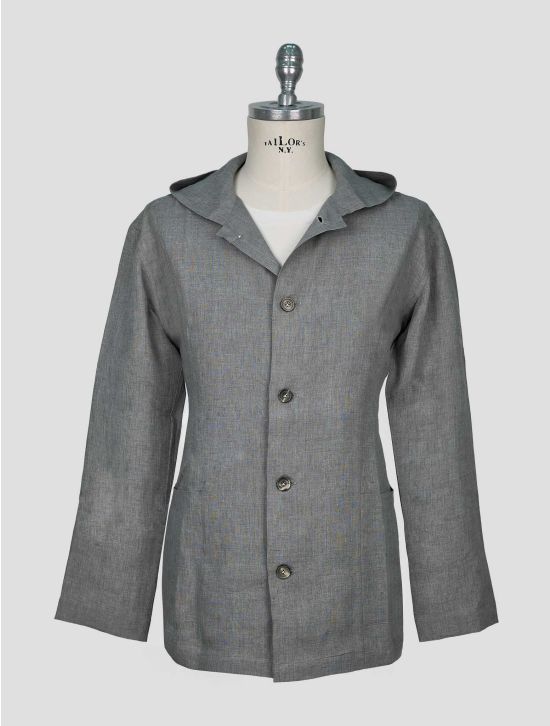 Kiton Gray Linen Overshirt Luca 1