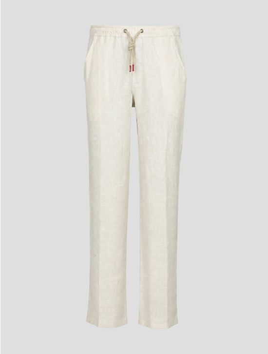 Kiton Beige Linen Pants 1
