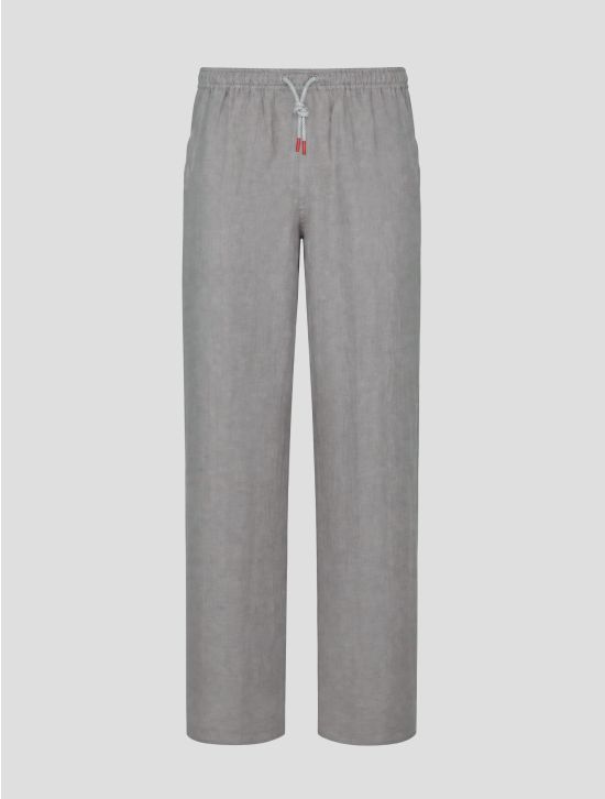 Kiton Gray Linen Pants 1