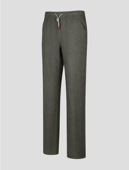 Kiton Light Green Linen Pants 2