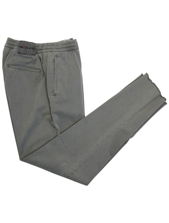 Kiton Gray Cotton Silk Ea  Pants 1