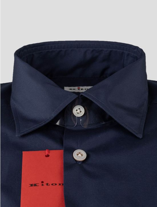 Kiton Blue Navy Cotton Shirt 2