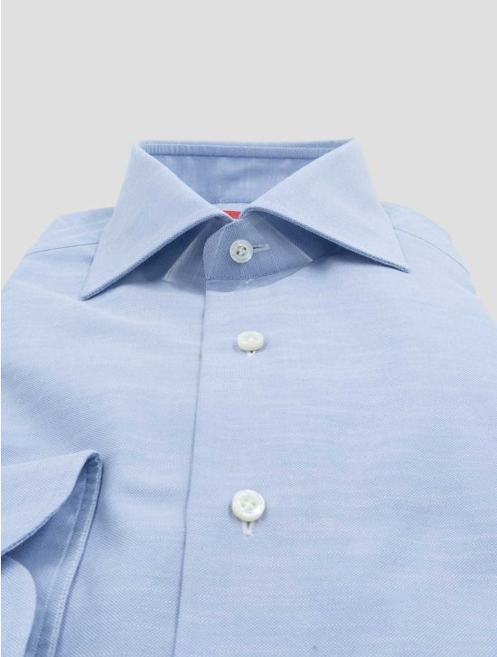 Isaia Light Blue Cotton Shirt 2