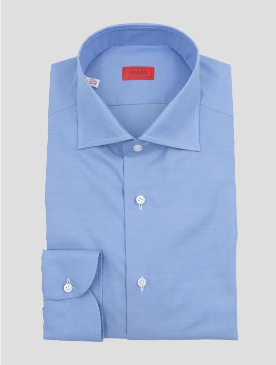 Isaia Light Blue Cotton Shirt 1