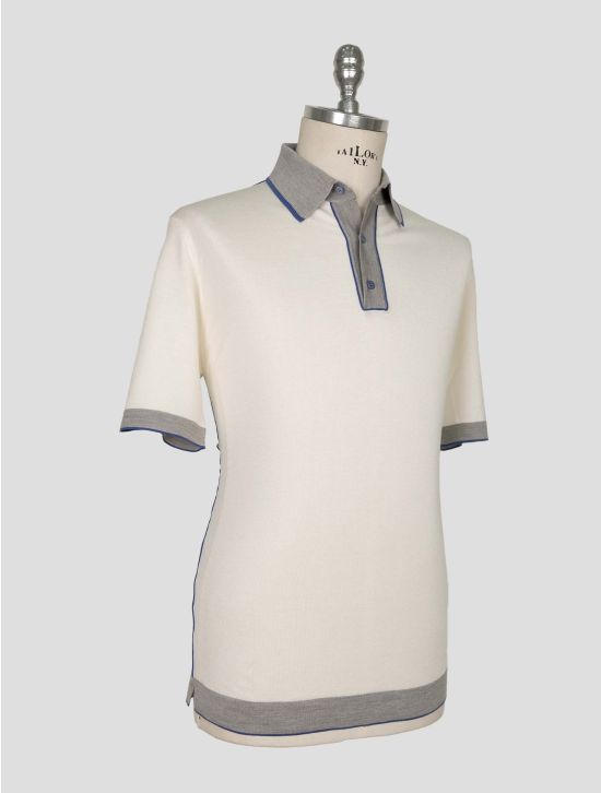 Stefano Ricci White Gray Silk Cotton Polo 2