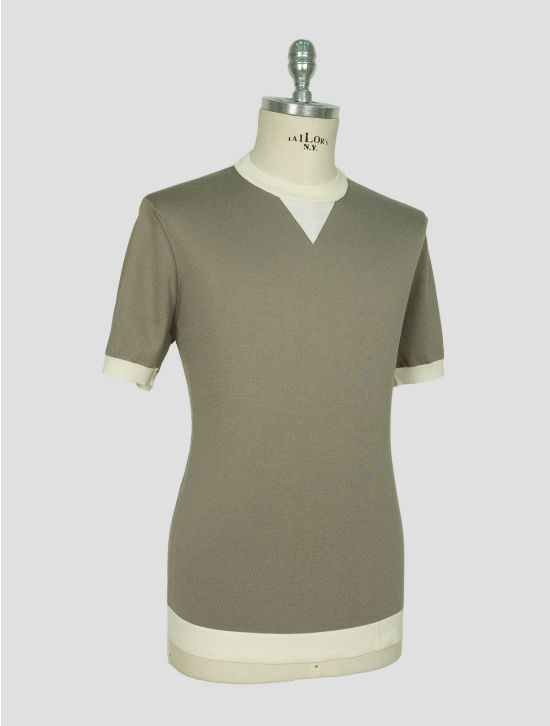 Stefano Ricci Gray White Silk Cotton Leather Crocodile T-Shirt 2