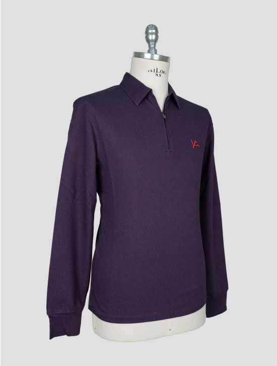 Isaia Purple Cotton Sweater Polo 2