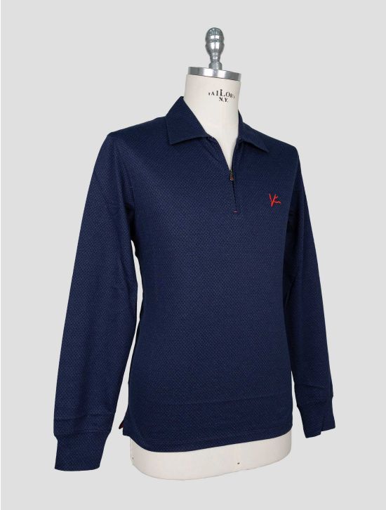 Isaia Blue Wool Sweater Polo 2