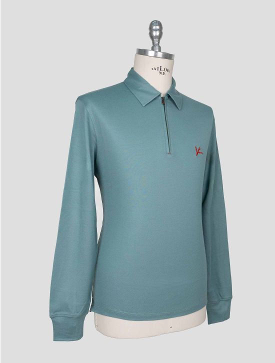 Isaia Green Wool Sweater Polo 2