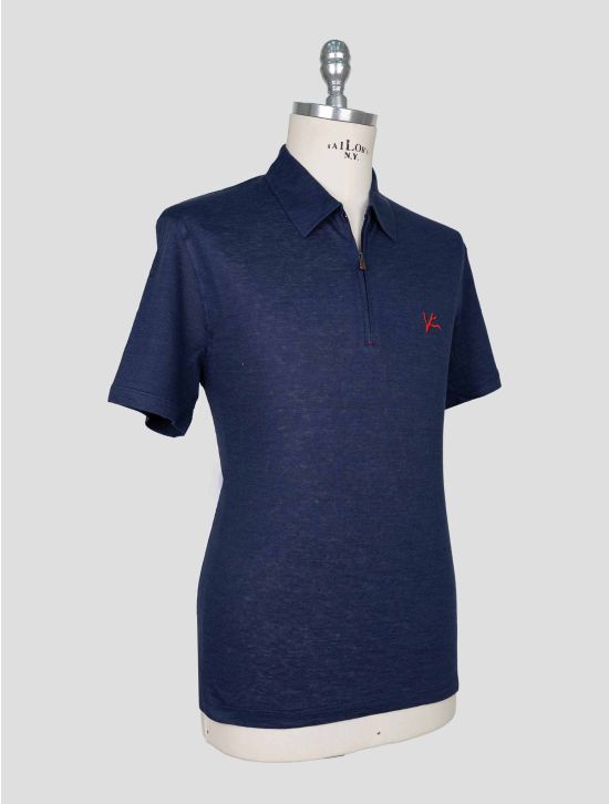 Isaia Blue Linen Polo 2