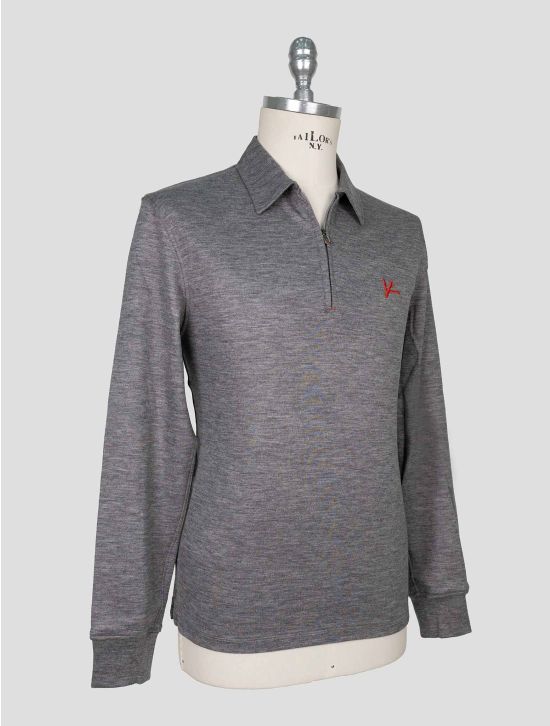 Isaia Gray Wool Sweater Polo 2
